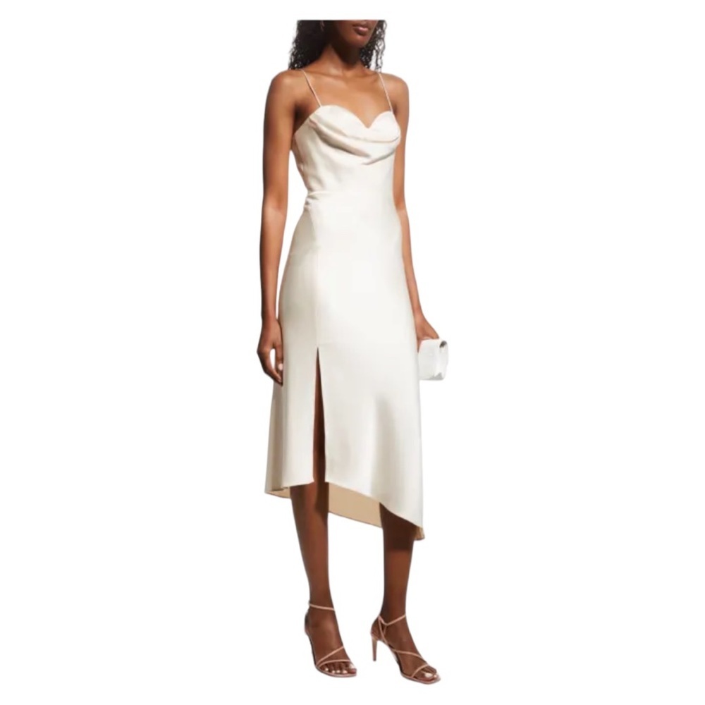 Alice+Olivia Kiyoko Cowl-Neck Midi Dress
